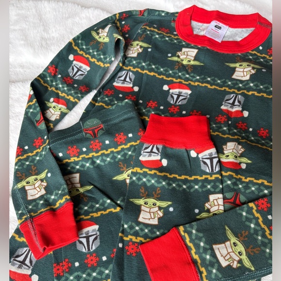 Hanna Andersson Other - Hanna Andersson Organic Cotton Holiday Long John Star Wars Grogu Pajamas